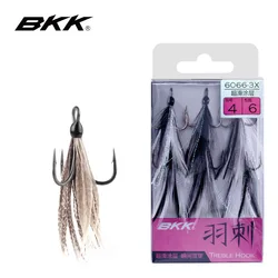 Ganchos de fiing de plumas mejorados con pliegue en T BKK con púas para fiing de mar y agua libre, ganchos ligeros y duraderos para señuelo