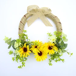 Decoración de Pared Metálica Girasol con Suculentas y Anillo Bambú