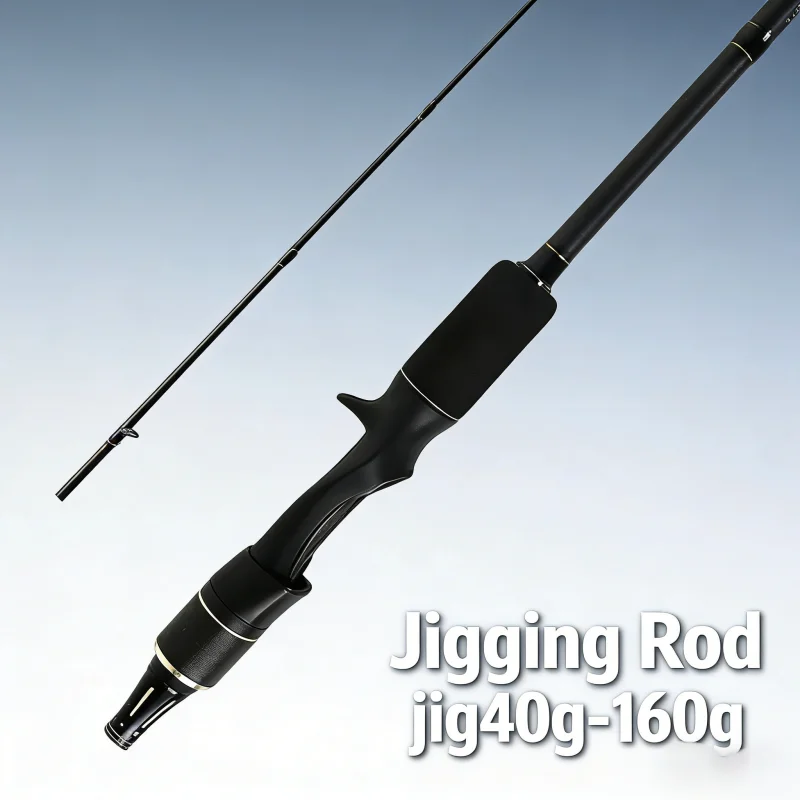 Caña de jigging profesional de 2 tramos – Negro - imagen 2