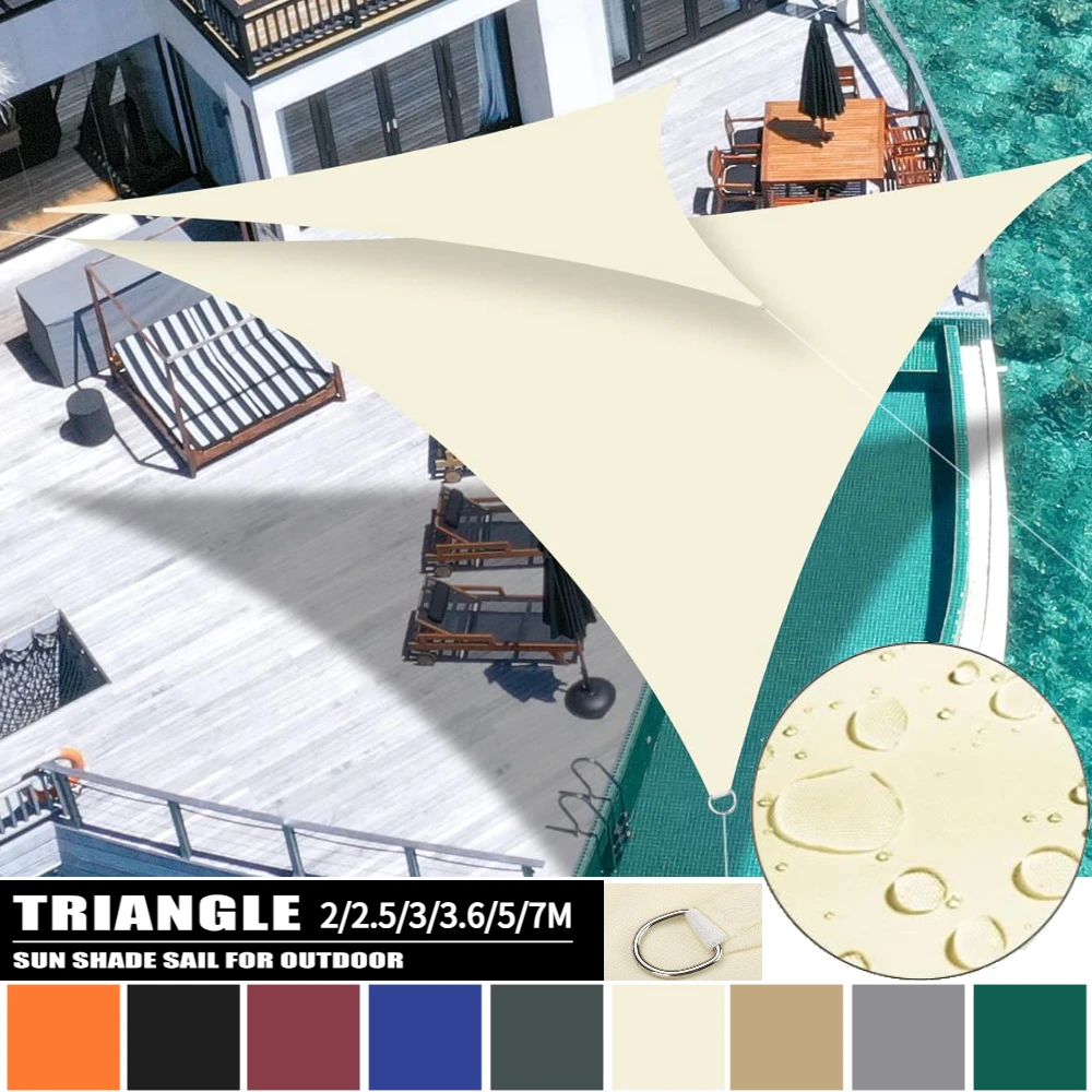 Toldo de sombra triangular impermeable para patio y jardín