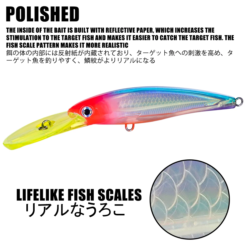 Señuelo de Pesca de pececillo de hundimiento lento, 2023g, 47,5mm, cebos duros para lubina, Lucio, Isca Artificial, Accesorios de agua de seguridad, 140 - imagen 5