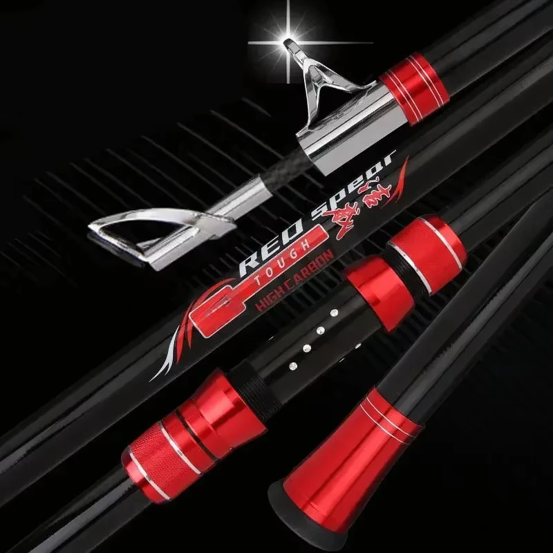 Caña de pescar de carbono de 2,1 M, 30kg por encima, superduro, 100M, caña de tiro de larga distancia, barco de mar telescópico, equipo de pesca de alta calidad - imagen 5