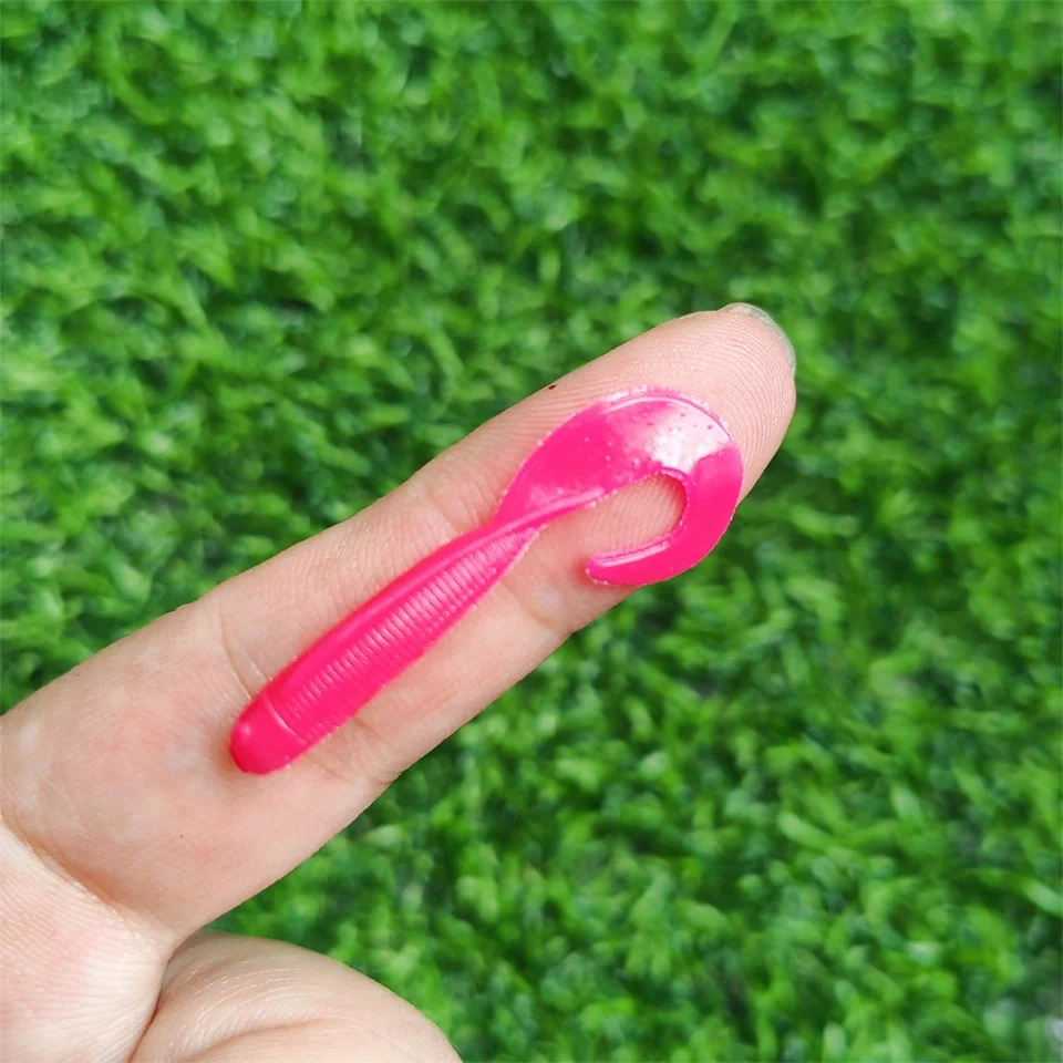 MUKUN 10 Uds pequeño señuelo suave 45MM 0,56G plantilla de Swimbait Artificial de silicona de una sola cola Pesca Señuelos de Pesca artificiales - imagen 4