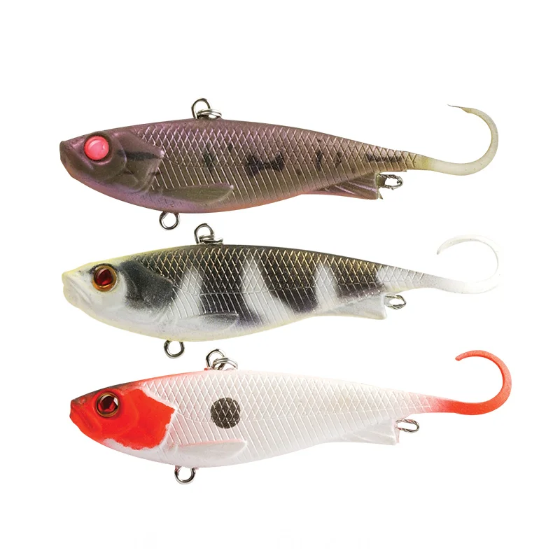 Nuevo hueso hueso ZEREK suave VIB señuelo cebo paquete plomo pescado gota lejana negro Pit Sea perca labio boca señuelo suave - imagen 5