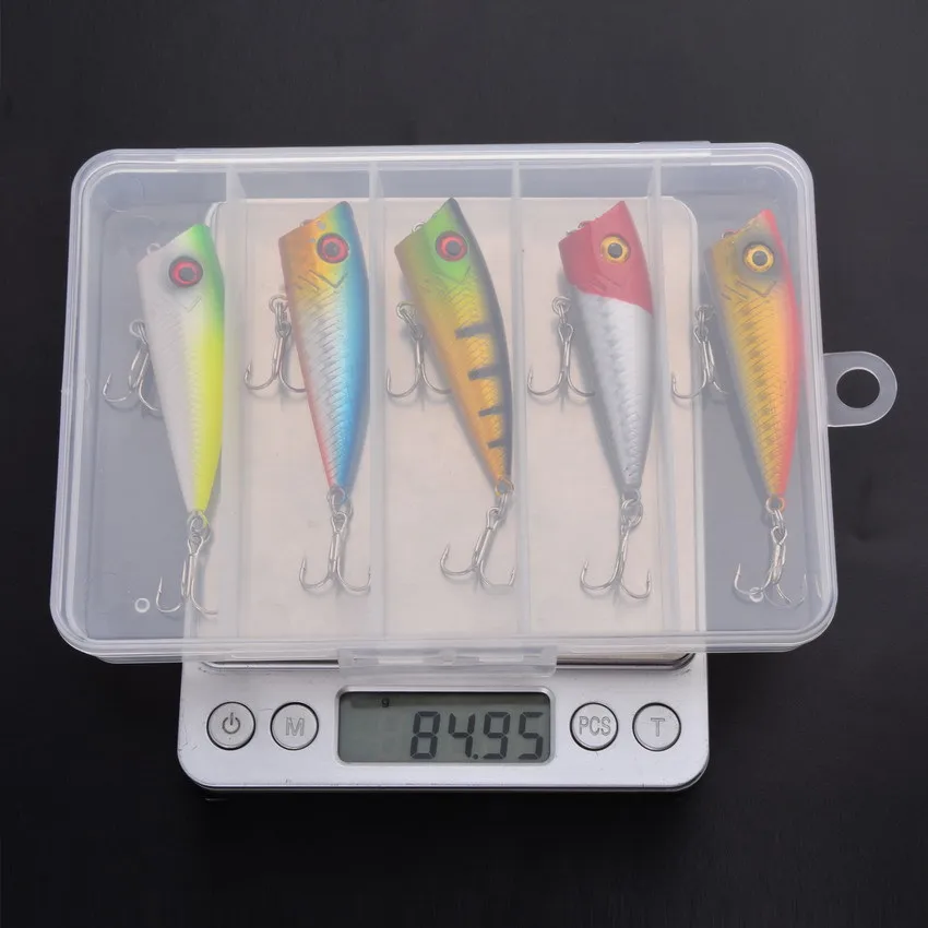 Señuelos de pesca Minnow, artículos duros para pesca, Crankbait Swimbait Sea River Shad Wobbler para curricán, calamar, 5 uds. - imagen 4