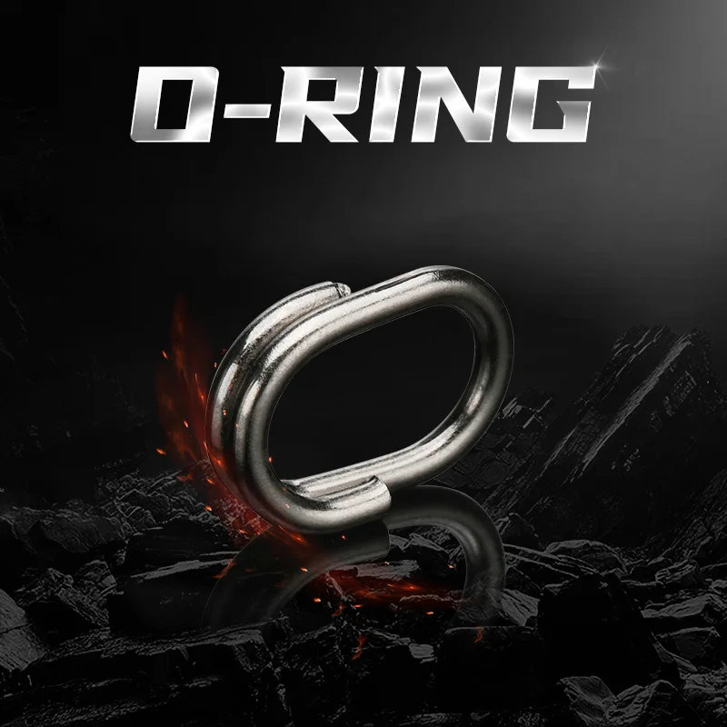 ALLBLUE 100 Uds junta tórica negra anillo dividido de acero inoxidable de alta intensidad anzuelos conector de señuelo de pesca para plantilla Wobbler Minnow - imagen 5