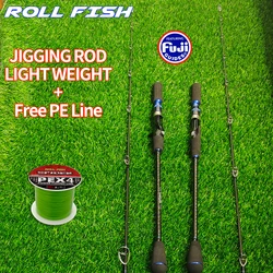 ROLLFISH Caña Jigging Agua Salada Fibra de Carbono Guías Fuji
