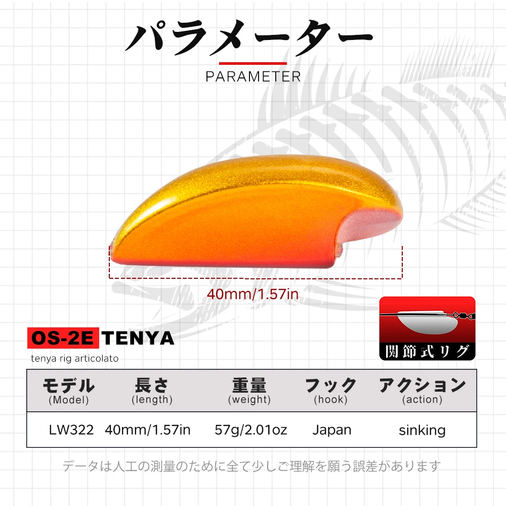 Hunthouse-señuelo de Jigging de Metal, 57g/40mm, cuchara luminosa de hundimiento lento, cebo duro, Jig Shore Casting, pesca japonesa para aparejos de pargo - imagen 2