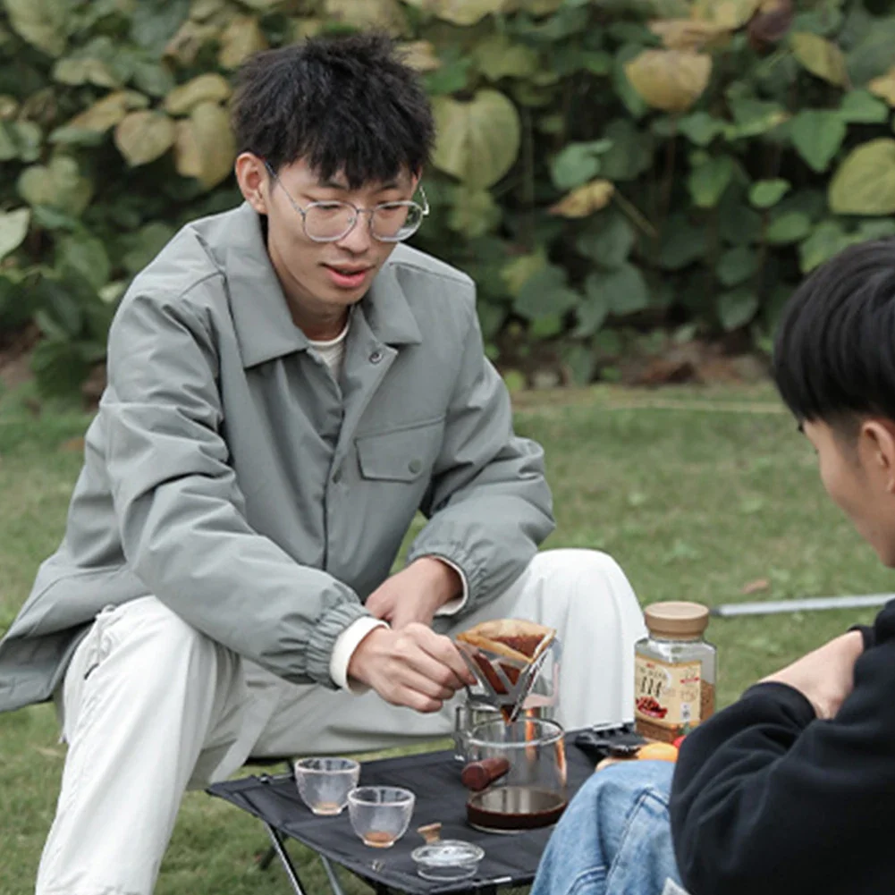 Cesta de filtro de café reutilizable de acero inoxidable, soporte de cono Plegable, portátil, para acampar al aire libre - imagen 4