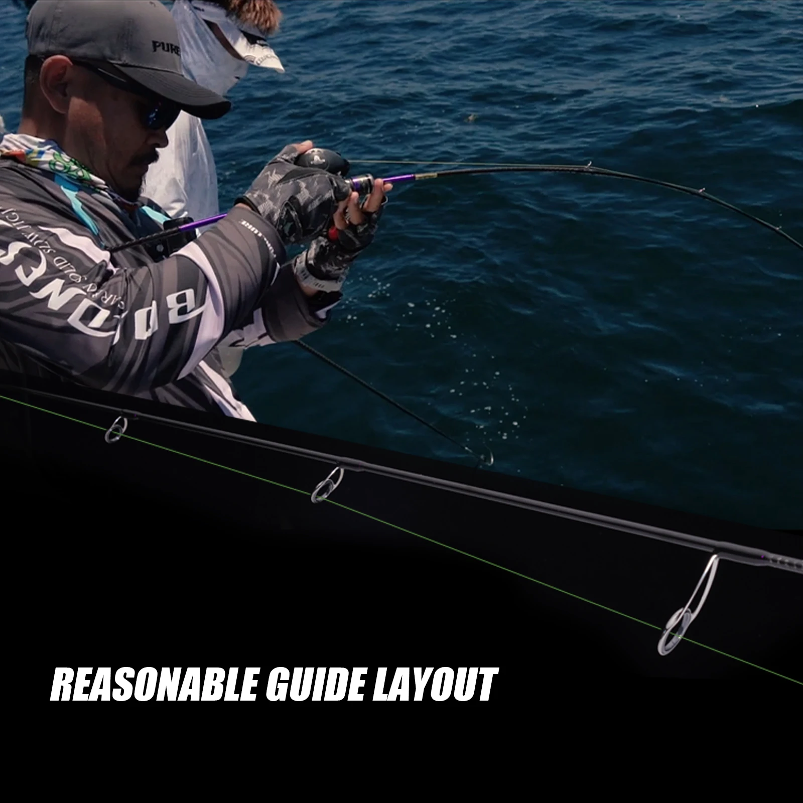 PURELURE varilla de Jigging lenta 1,90 M 6,35 pies L/M potencia FUJI SIC anillo calidad agua salada barco varilla acción rápida 1,90 M varillas de fundición giratorias - imagen 4