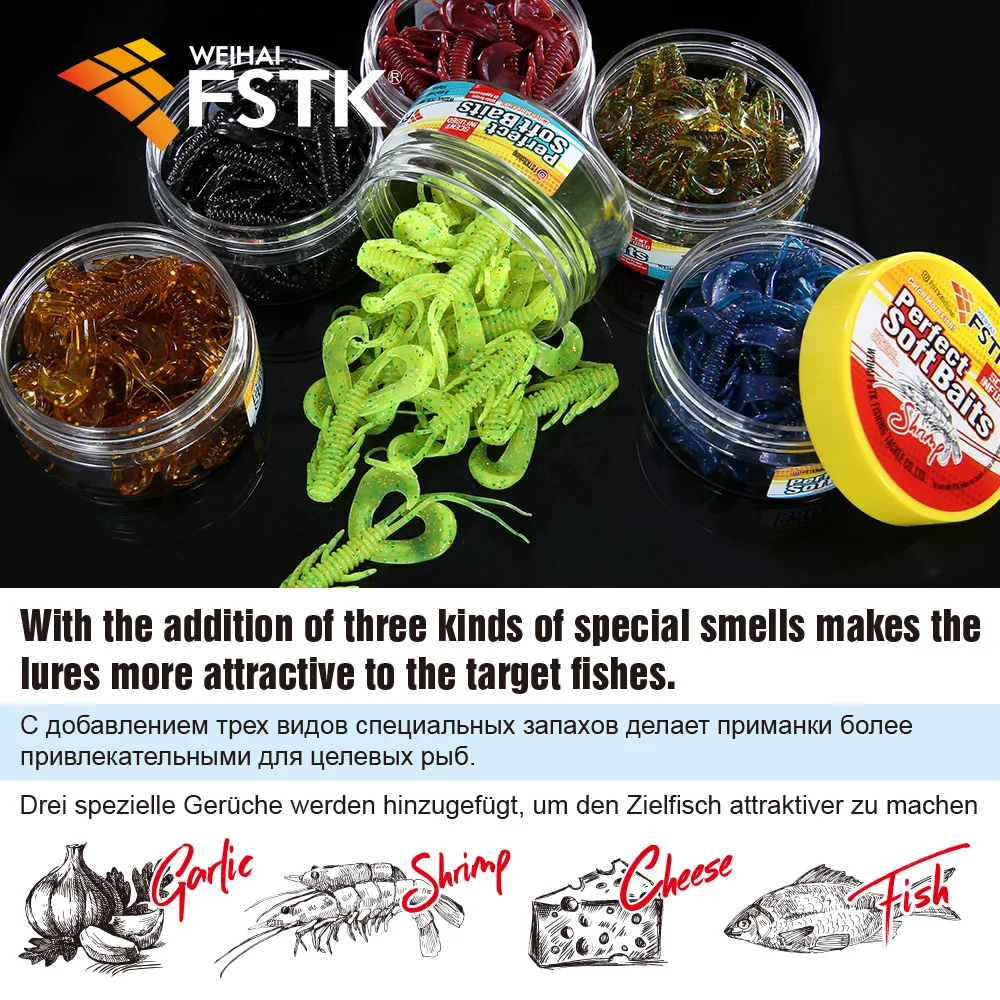 FSTK Shad Worm Soft Bait Wobblers Fishing Carp 1.9g 5.5cm Pesca Lure Bass Leurre Tackle Bass Pike Aritificial Silicone Swimbait - imagen 3