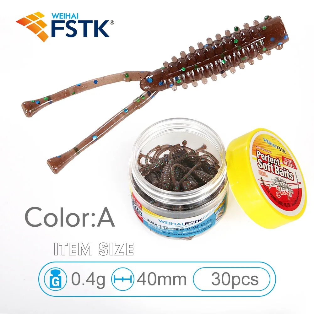 FSTK Señuelos de Pesca artificiales 0,4g 40mm 30 Uds Wobbler carpa Pesca señuelos blandos silicona Swimbait Jigging señuelo cebos de plástico Pesca - imagen 5