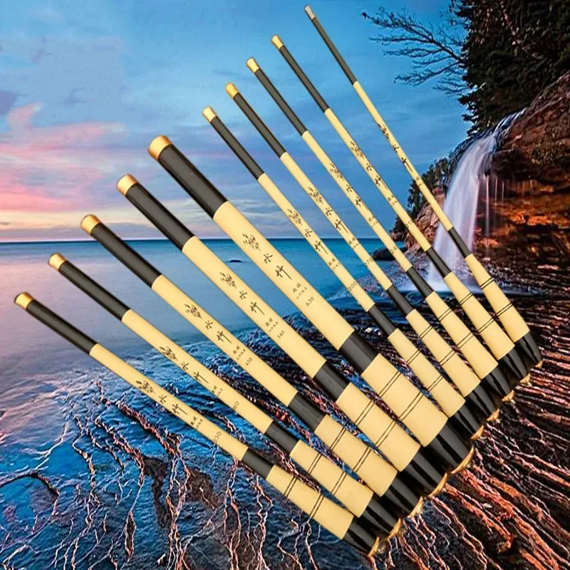 Mini caña de pescar telescópica portátil de 1,5 m-6,3 m 28MH, diseño ergonómico, caña de pescar de fibra de carbono, accesorios de equipo de pesca