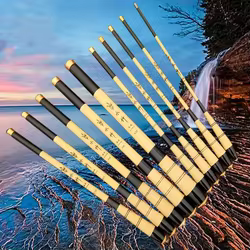 Mini caña de pescar telescópica portátil de 1,5 m-6,3 m 28MH, diseño ergonómico, caña de pescar de fibra de carbono, accesorios de equipo de pesca