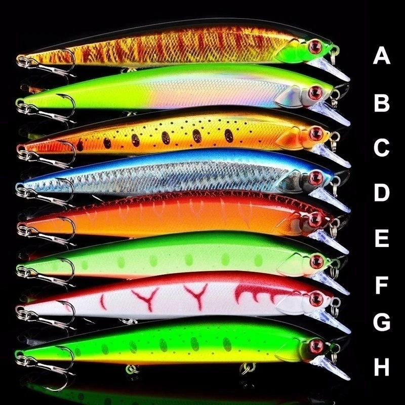 8 Uds Minnow señuelo Wobbler Swimbait carpa aparejos de pesca gancho Crankbait Jerkbait