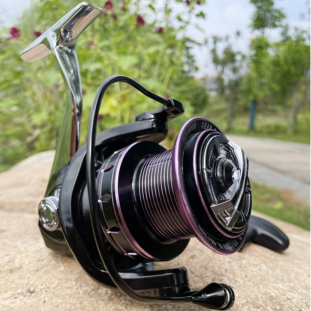 Carretes de pesca giratorios de fundición larga, bobina Ultra suave y silenciosa, y agua dulce para agua salada, copa de línea de Metal, 8000, 9000, 10000 - imagen 4