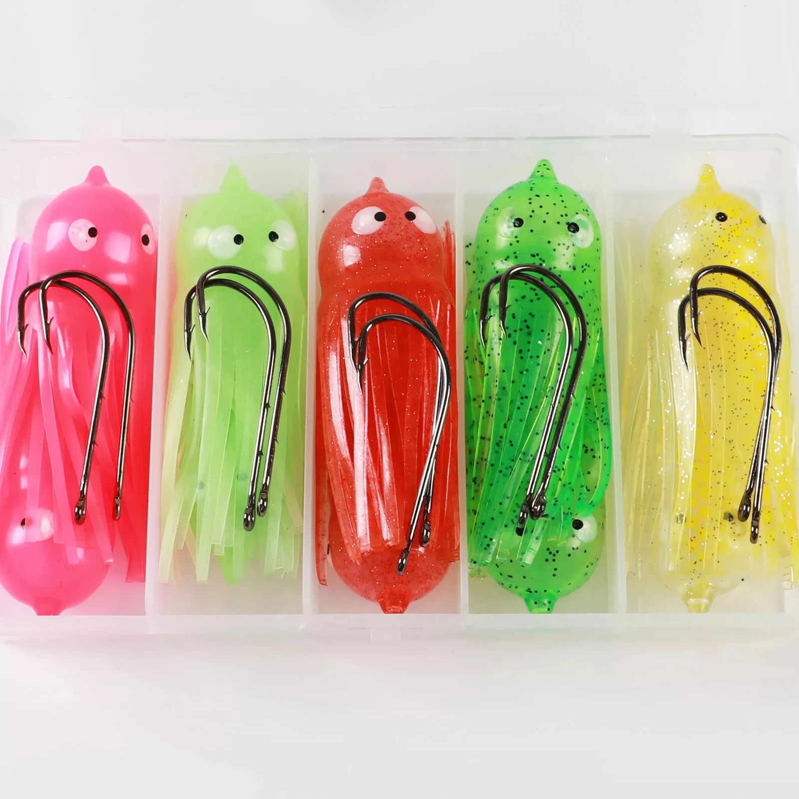 Señuelos suaves de pulpo FREE FISHER con anzuelo afilado para pesca - imagen 4