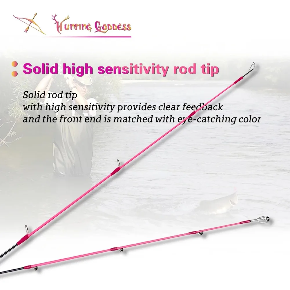 1,35/1,5/1,68/1,8 m 5 pies UL cena rosa claro punta sólida acción rápida caña de pescar de carbono chica mujer caña de fundición - imagen 4