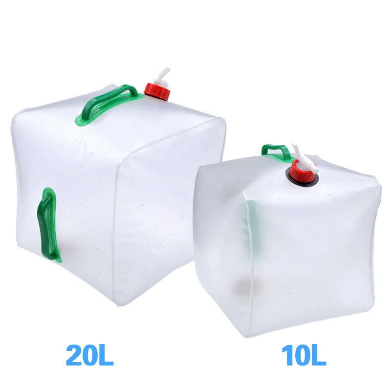 Bolsa de agua plegable de gran capacidad, contenedor de almacenamiento, portador de agua, suministros de equipo de camping, 10L/20L - imagen 3