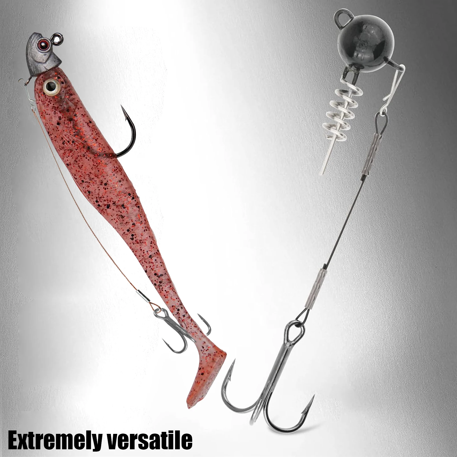 10 Uds. Cabezales de plantilla de señuelo de pesca con anzuelo triple, presión rápida de alambre de acero, anzuelos Stinger, anzuelos de remolque, aparejo poco profundo para Lucio Walleye - imagen 2