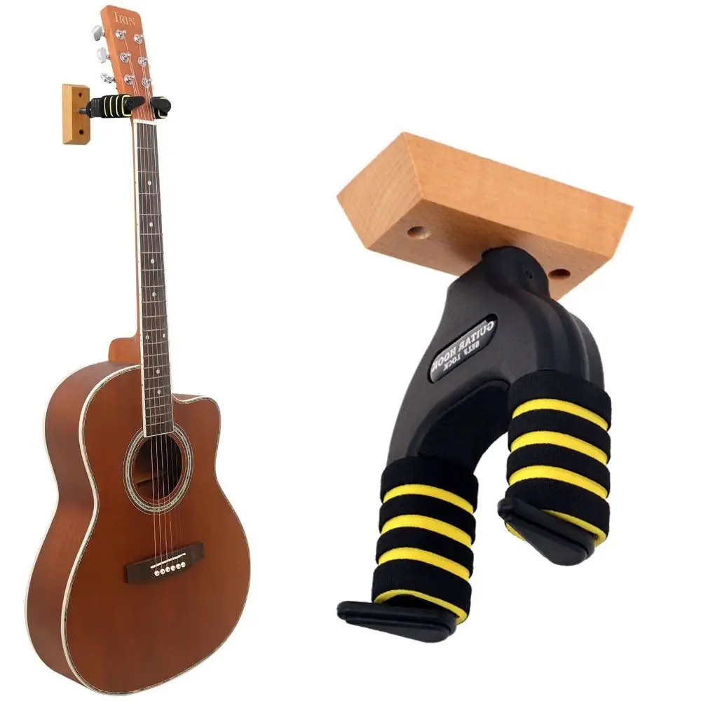 Colgador de guitarra de Metal, Base de madera desmontable, estantes para guitarra, bloqueo automático por gravedad con cuerda de esponja, estante de almacenamiento para instrumentos, violín