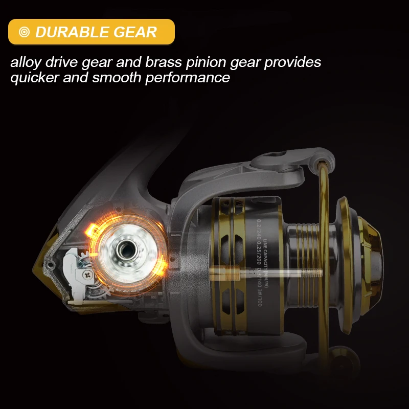 MEREDITH-carrete giratorio de pesca de la serie Sagitario, bobina de Metal para carpa, SAG1000-6000, línea de Metal, copa, aparejos marinos - imagen 4