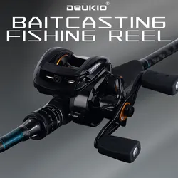 Carrete DEUKIO Baitcasting 7,1: 1 relación de engranaje arrastre máximo 8kg carrete de Metal carrete de pesca para pesca de carpa de agua dulce y salada