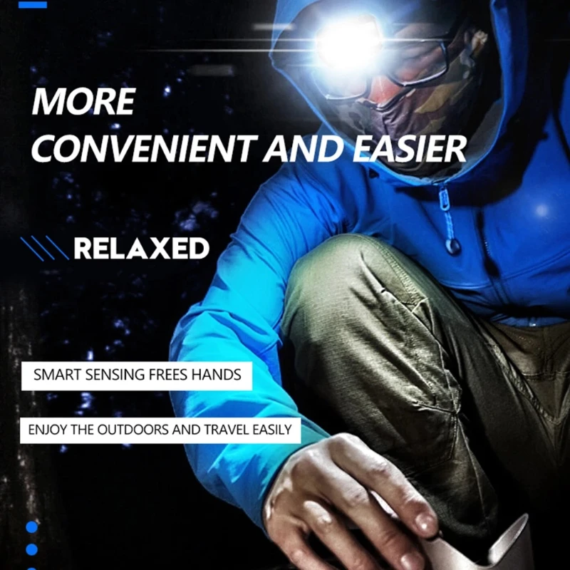 Nuevo Mini faro LED COB con Sensor, linterna, luz de trabajo, para acampar al aire libre, pesca nocturna, casco de montar, lámpara con diadema - imagen 4