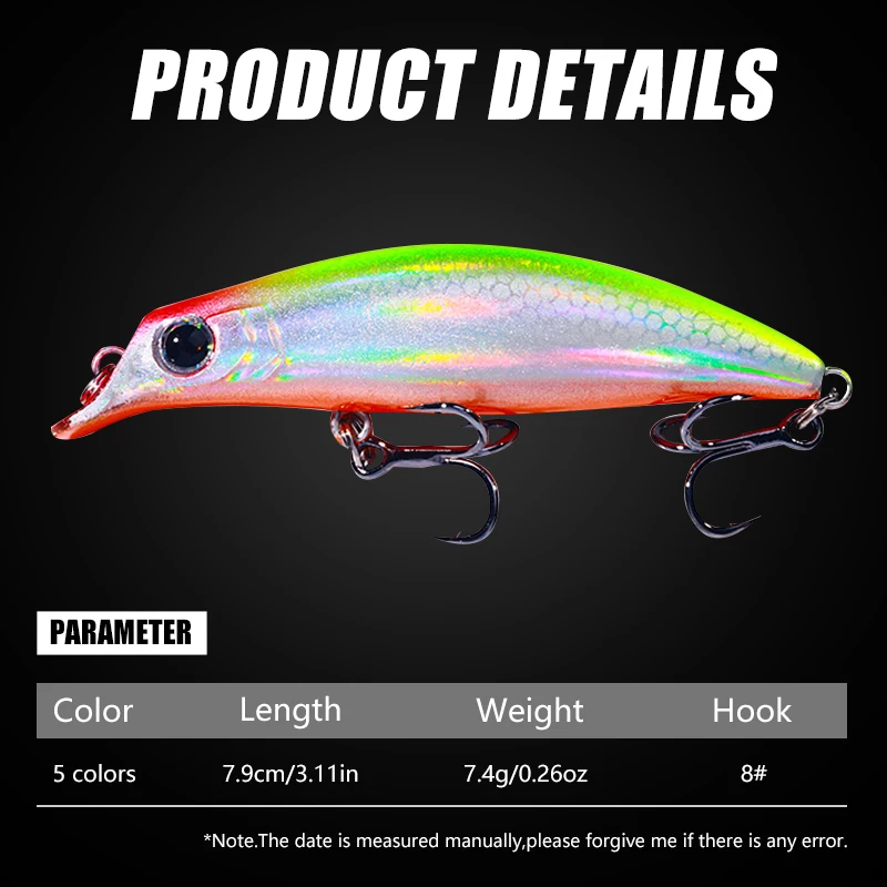 Newup-señuelo de Pesca para pececillos, Wobblers para Pesca de 7,9 Cm-7,4G - imagen 3