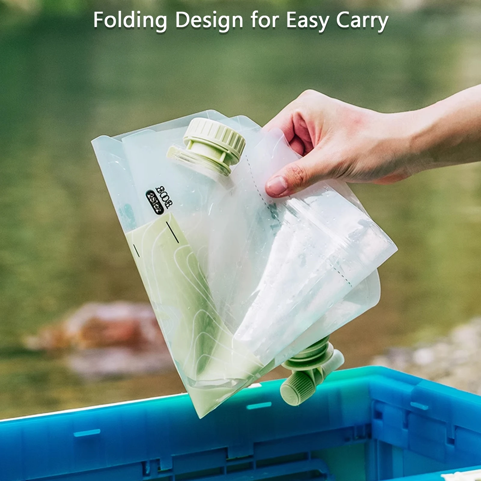Bolsa de agua plegable con grifo para pesca y camping - imagen 5