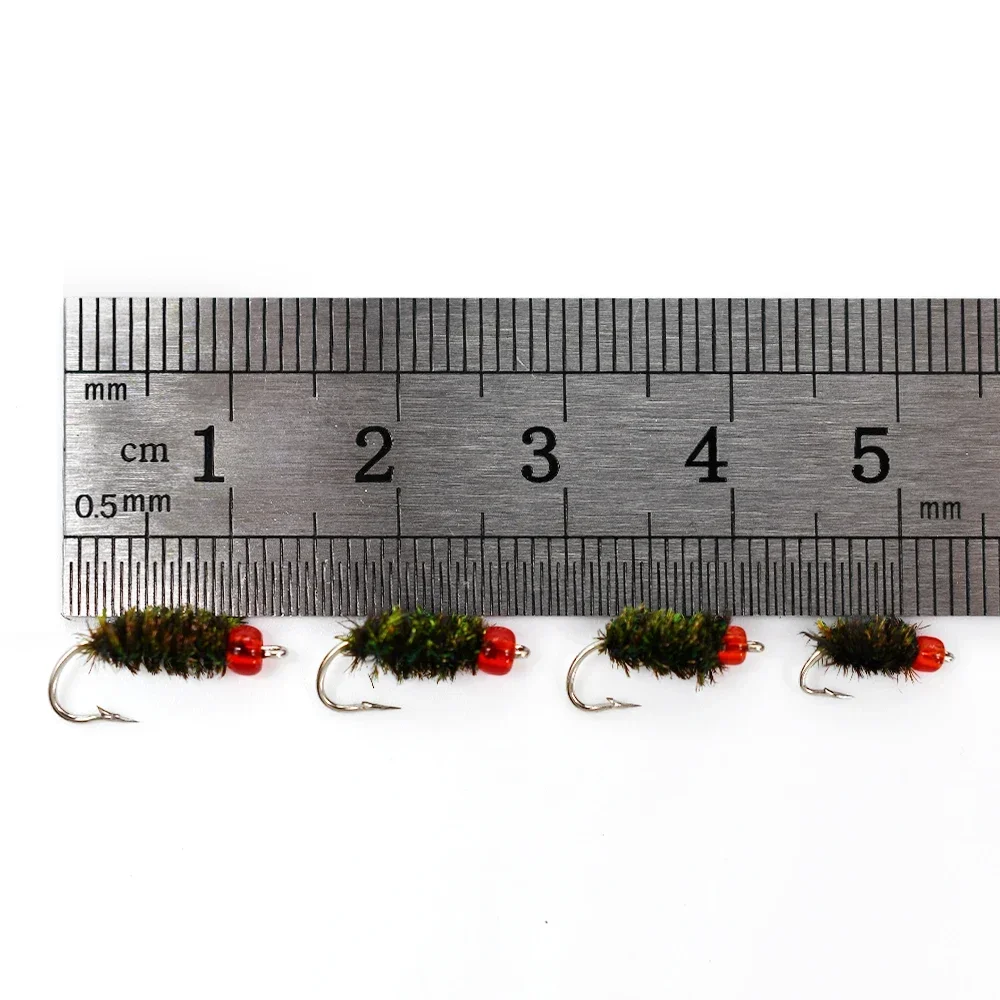 Anzuelo mini para pesca con mosca y jig – Cabeza de cuentas rojas - imagen 4