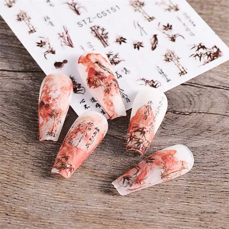 Pegatinas de manicura con palabras en inglés, calcomanías de arte antiguo con sello de China, adorno de uñas, deslizadores, STZ-CS153 - imagen 3
