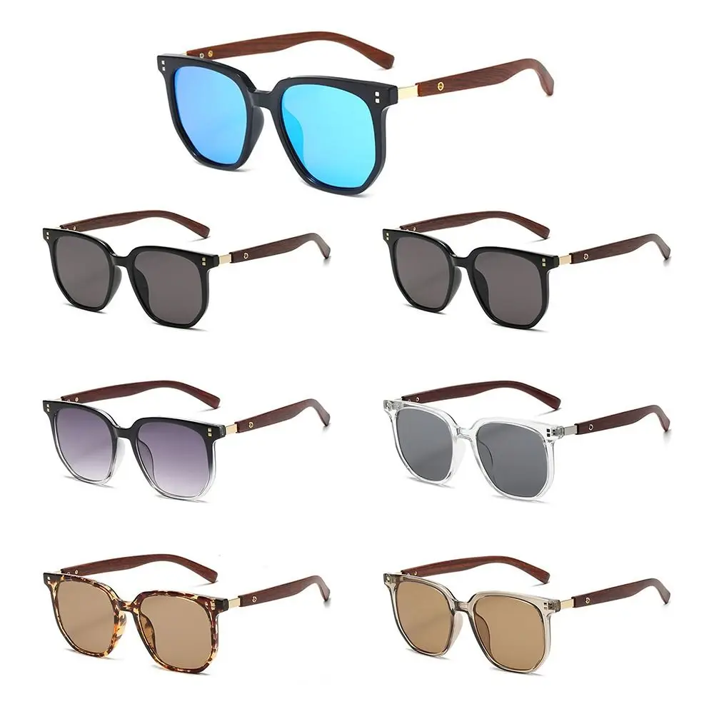 Nuevas gafas de sol de grano de madera con protección UV, fotografía de calle al aire libre, gafas de ciclismo, gafas de sol con montura cuadrada para mujeres y hombres - imagen 4
