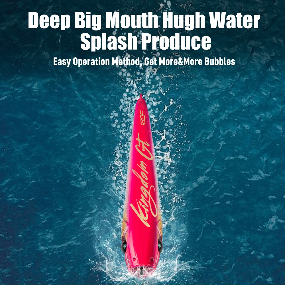 Kingdom Popper Señuelos de Pesca de Mar 160mm 56,5 gg 180mm 79,5g Topwater Artificial duro Wobbler flotante cebo de atún de agua salada - imagen 4