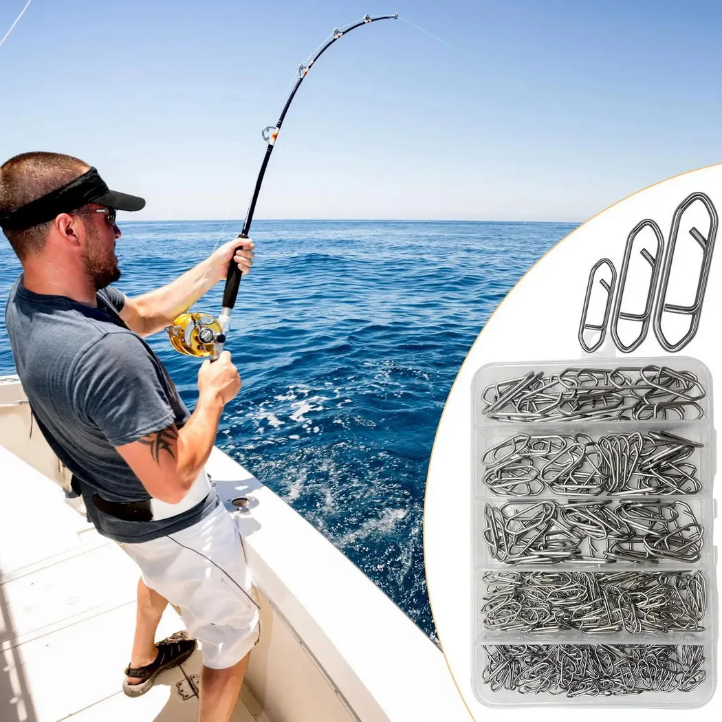 260 unids/caja Vissen Clips barril giratorio aparejos Snelle Snap pesca Opknoping Snap Draagbare multipacks Accesorios de Pesca - imagen 5