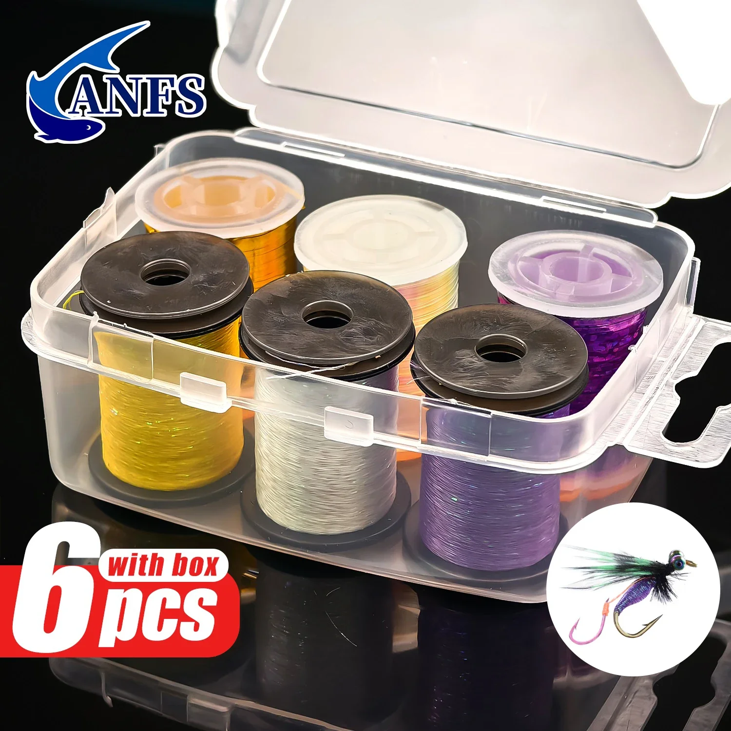 ANFS 6 hilos para atar moscas: ideales para moscas secas/húmedas, midges, ninfas, serpentinas, increíble regalo de pesca para pescadores - imagen 2