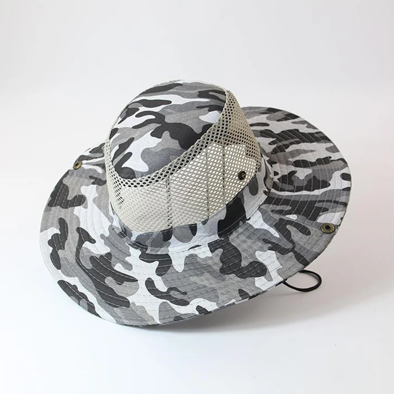 Sombrero de pesca al aire libre para hombre y mujer, gorra de béisbol transpirable con visera grande, protector solar para deportes de verano - imagen 3