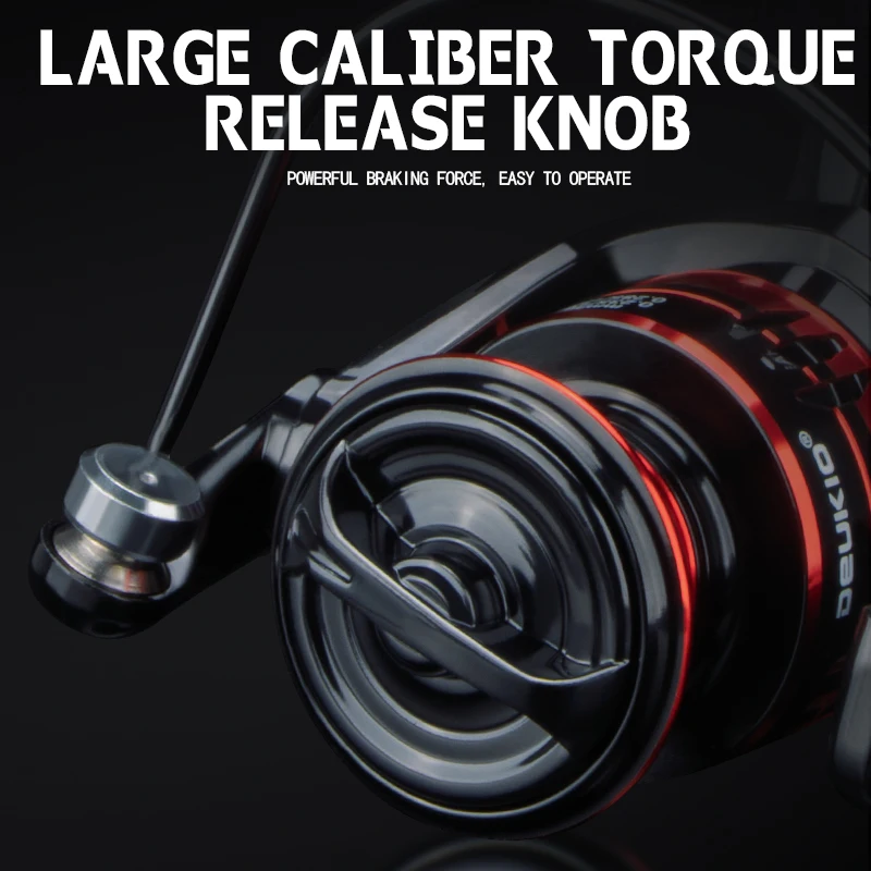DEUKIO nuevo carrete de pesca Drag Power 6KG 5,2: 1 carretes giratorios carrete de Metal carretilhas de pesca carrete para accesorios de pesca Peche - imagen 4