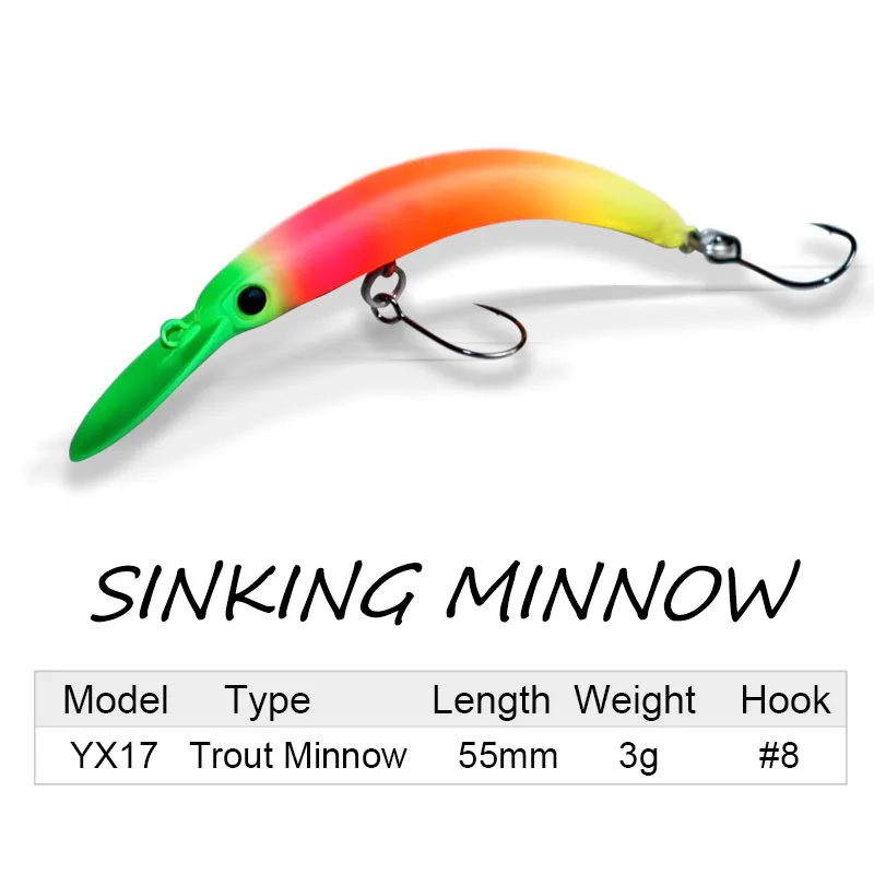 Histolure Minnow hundido para trucha, perca negra y lucio