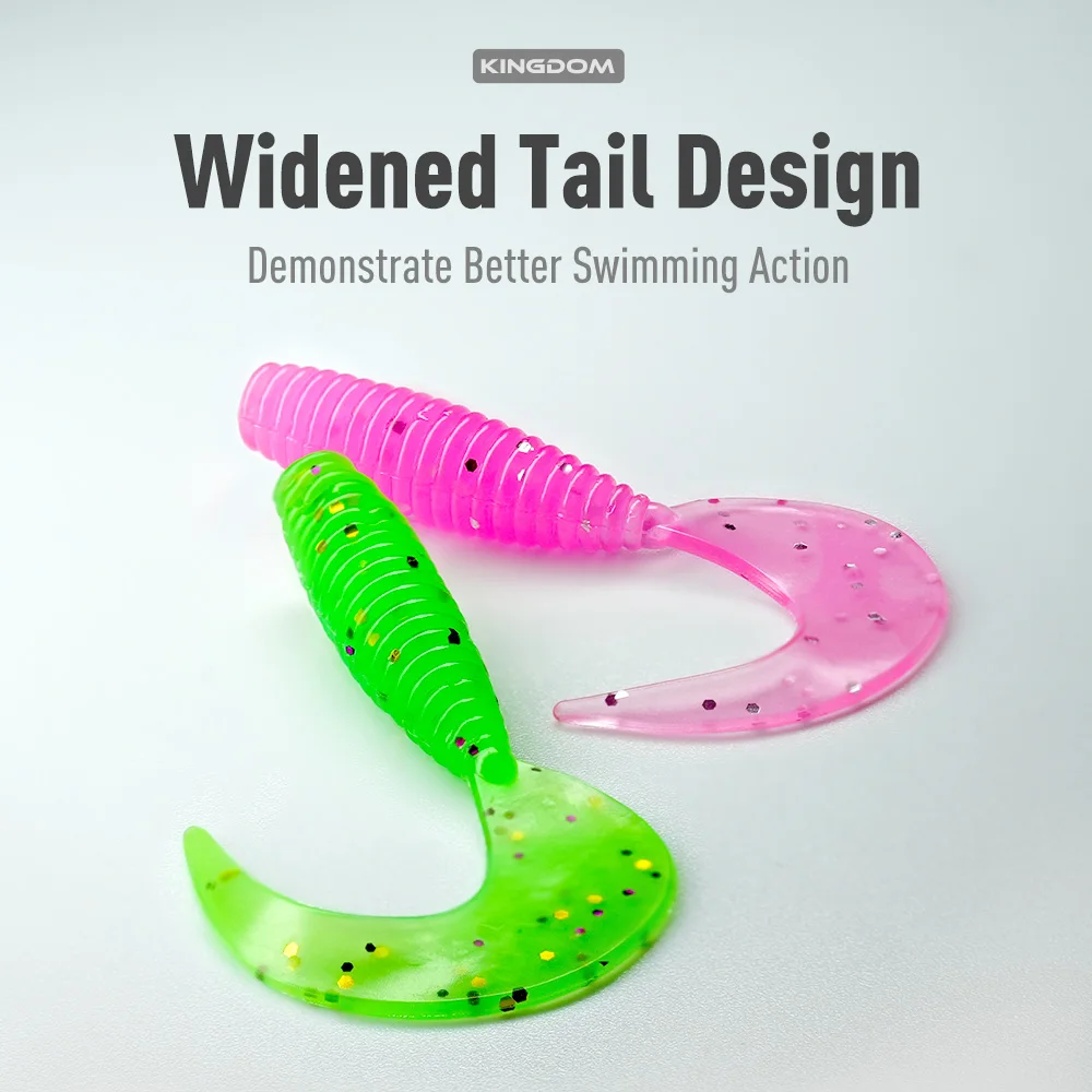 Kingdom Tanan-Cebo suave de cola 0,5g 1,1g 2g 35mm 45mm 55mm Señuelos de Pesca blandos Pesca de carpa señuelo de lubina Isca Artificial PVC - imagen 4