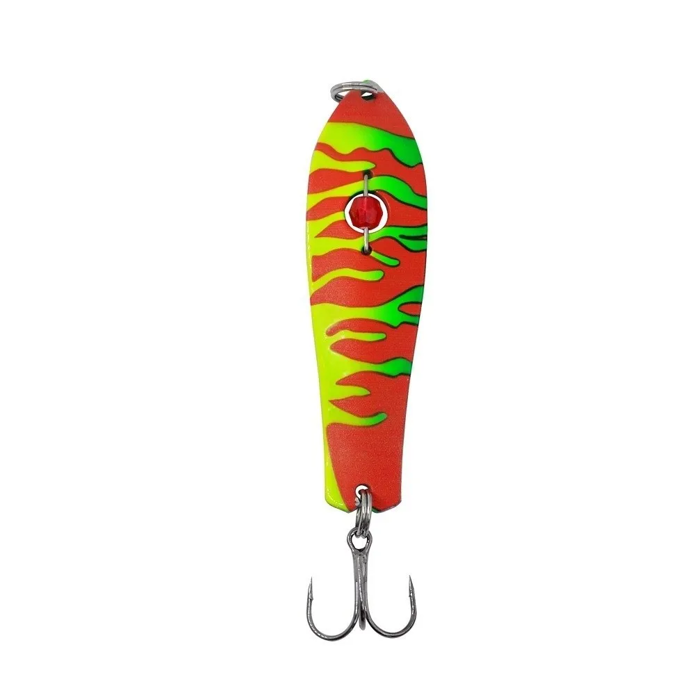 Señuelo de pesca giratorio de 93mm de longitud, 2 uds., 28g de peso, construcción de Metal, señuelos de curricán, Material de latón, cuchara, cebo duro, pesca de Lucio - imagen 2