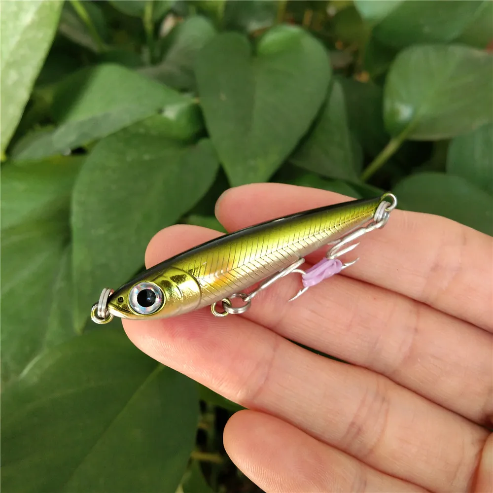 Swolfy-Cebo de lápiz de hundimiento 7 piezas, 50mm, 3g, sábalo, Minnow, Wobbler, trucha, caballa, Micro señuelo de Pesca de Mar, trucha, lubina - imagen 3