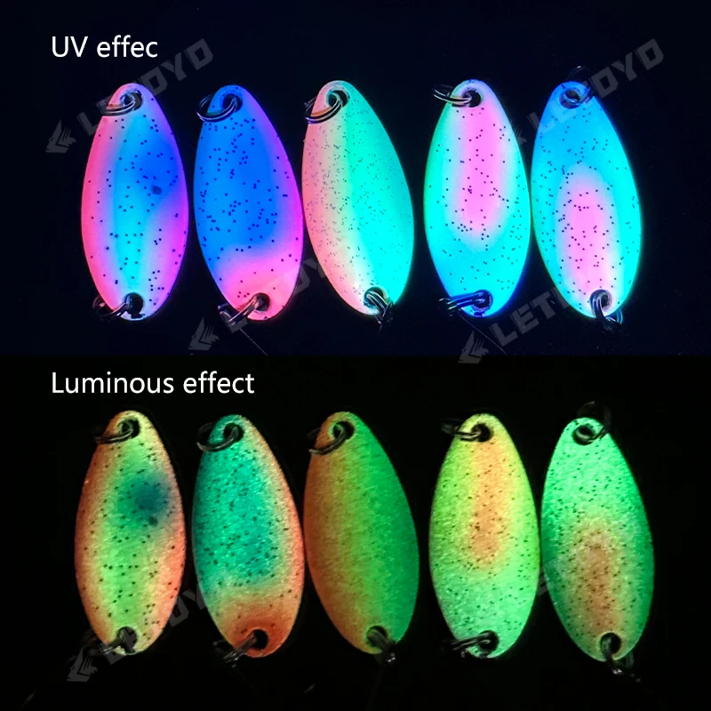LETOYO 3.5g 2.5g Spoon Fishing Lure Colorful UV Luminous Double Painted Spinner Baits Winter Trout Prech Fishing Lures - imagen 4