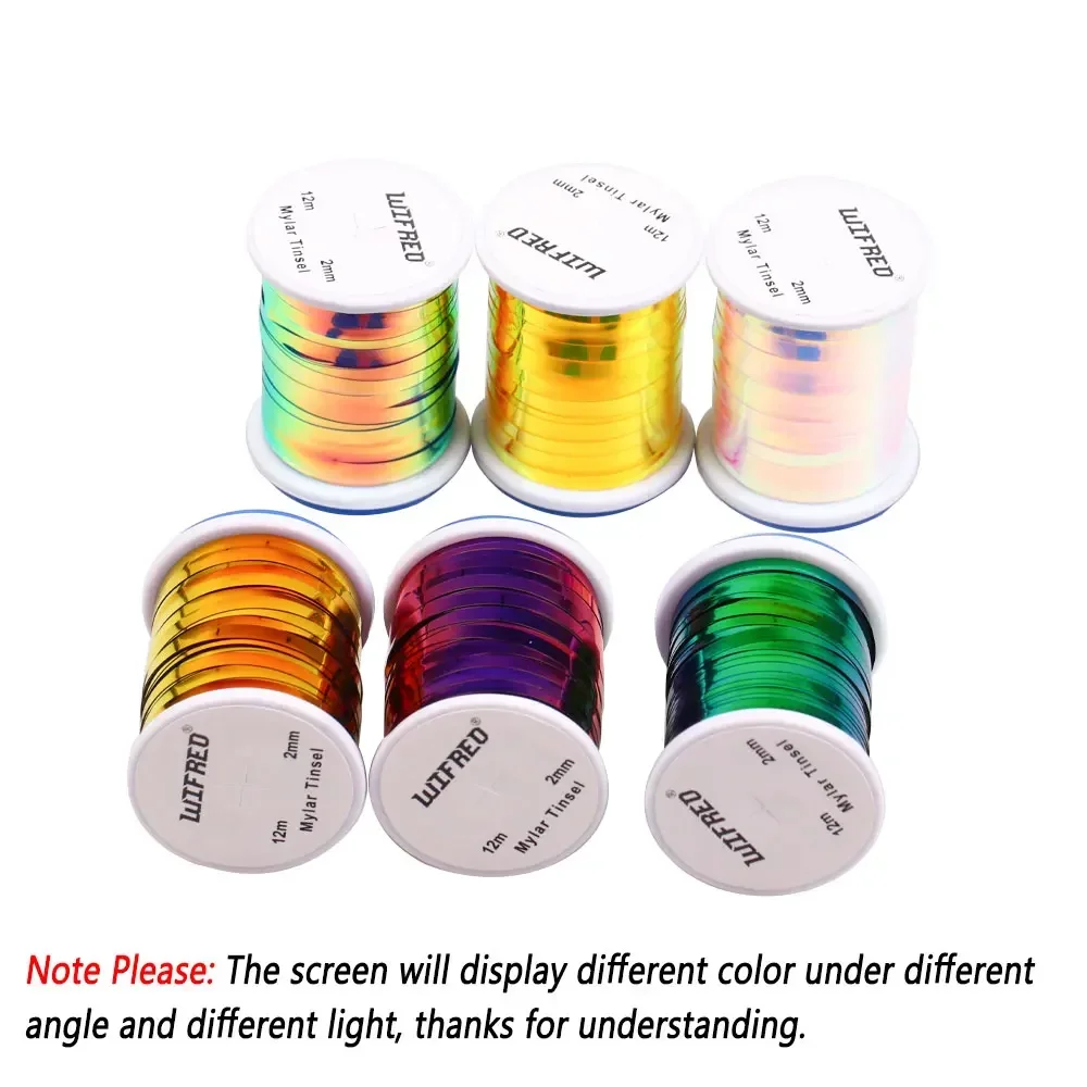 Bimoo, 6 uds., mezcla de 2 tonos, oropel plano de Mylar, Material para atado de moscas para Flashback, costilla, ninfas, Streamer, agua salada, mosca, trucha, pesca - imagen 5