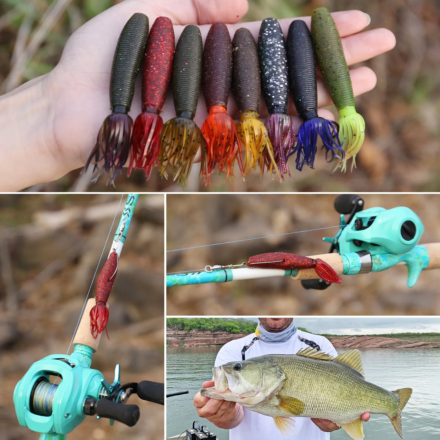 Sougayilang 5 uds cebo suave Jigging Wobblers silicona Artificial Swimbait 10g 95mm señuelo de Pesca suave lubina carpa aparejos de Pesca - imagen 3