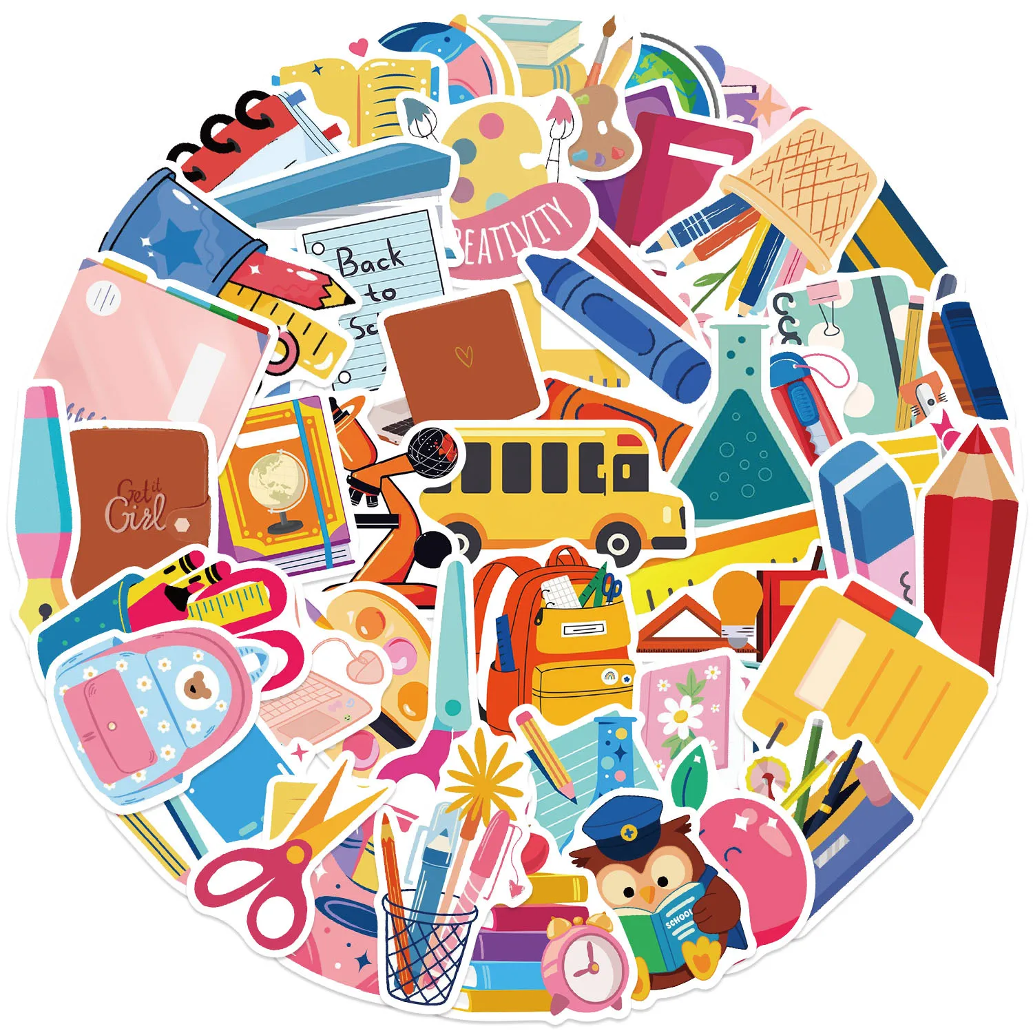 50 Uds. Bolígrafo de libro de papelería escolar, pegatinas de grafiti de dibujos animados para teléfono, guitarra, portátil, maleta, taza, pegatina impermeable, juguete para niños - imagen 2