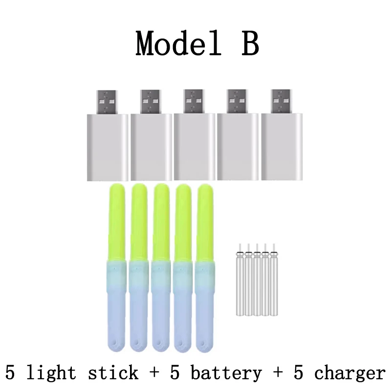5 unids/lote palo de luz eléctrico con 5 baterías recargables cr322 accesorio de flotador de pesca barra de luz Led pesca nocturna J514 - imagen 4