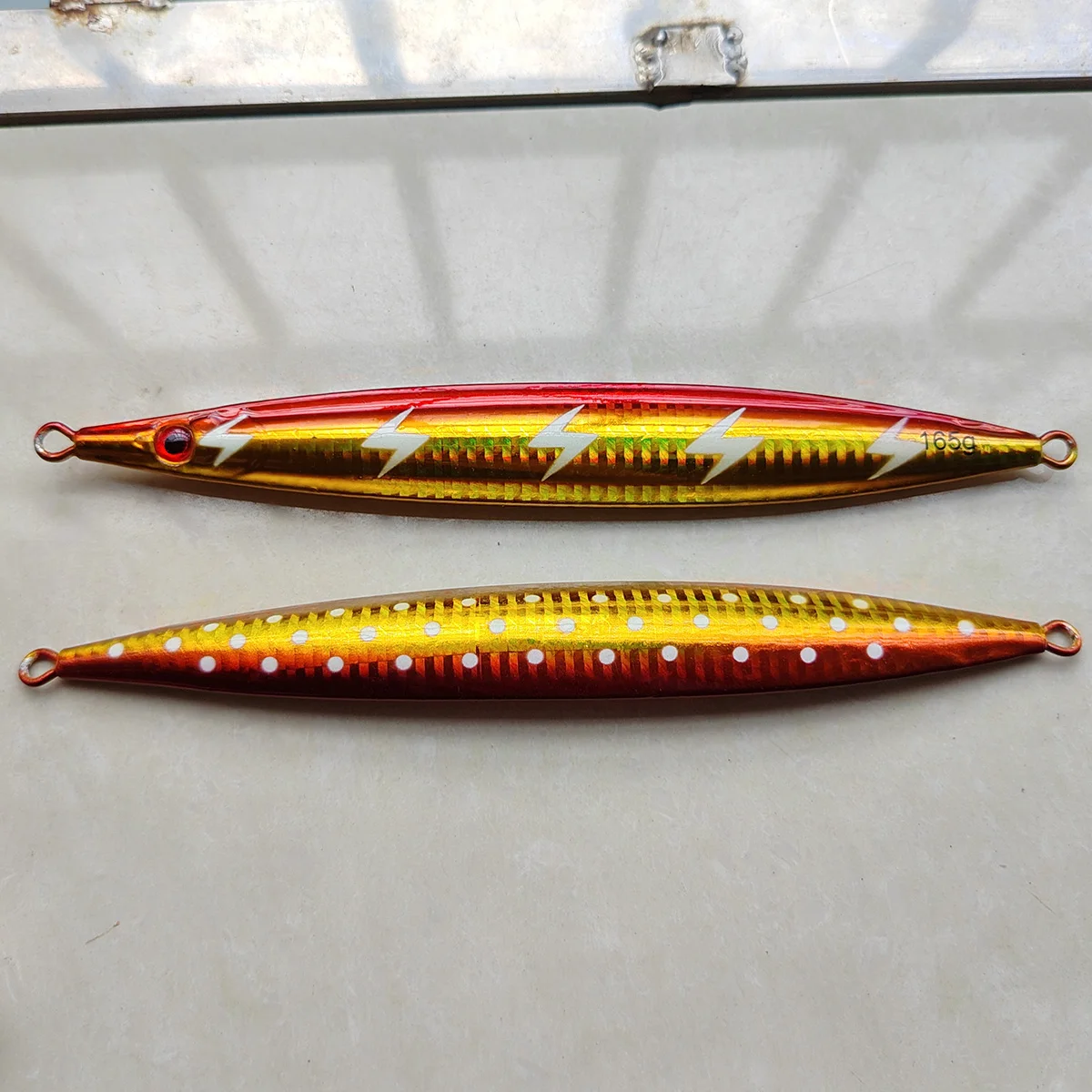 Glow Metal Jig Shore Jigging 110g130g165g Palo de guijarro cebo de agua salada Vertical señuelo de pesca de aguas profundas atún Marlin Wahoo Mahi - imagen 4