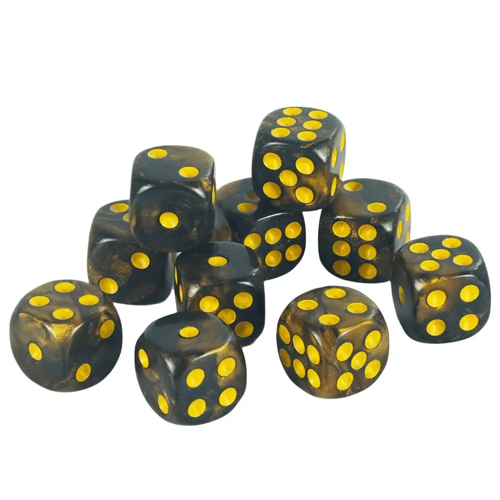 Dados poliédricos de 6 caras para fiestas, juego de mesa de acrílico, DND, D6, colores translúcidos, 10 piezas, 12/16mm