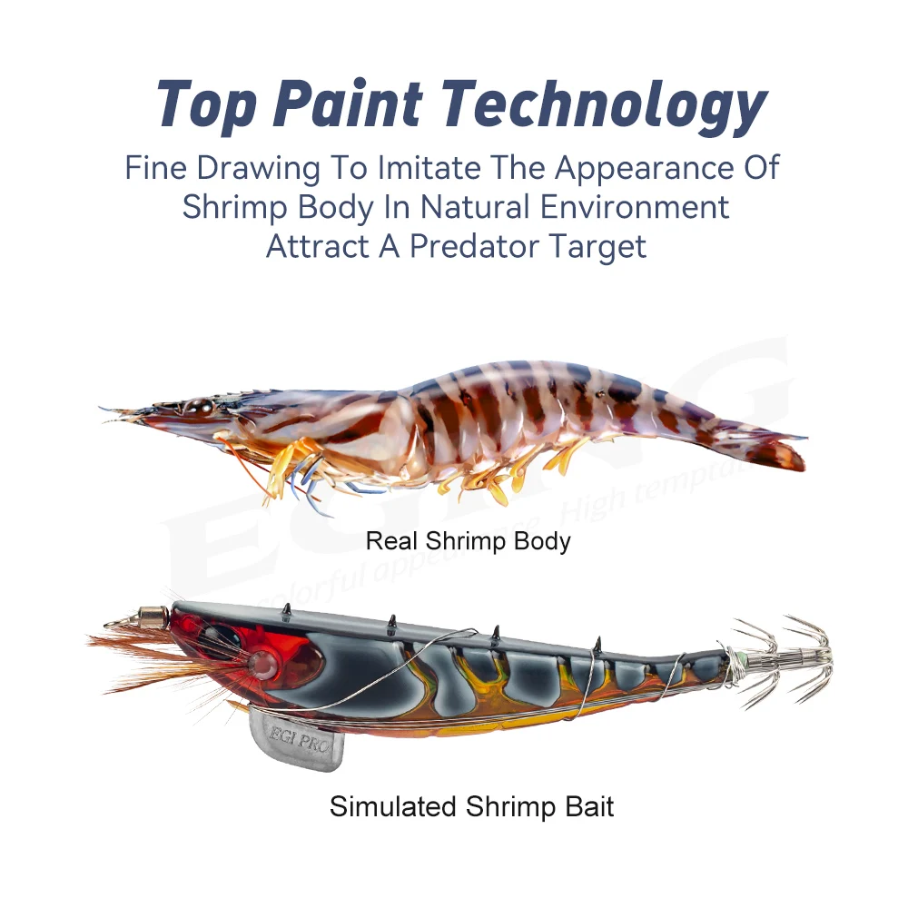 Plantilla de calamar de alambre de acero Kingdom, 100/115mm, madera luminosa, camarones, hundimiento en aguas profundas, cebo Artificial Egi para pesca de pulpo y sepia - imagen 4